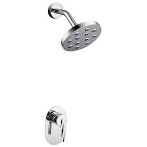 Single Handle 1-Spray Shower Faucet 1.5 GPM with High Pressure in. Polished Chrome(Valve Included)