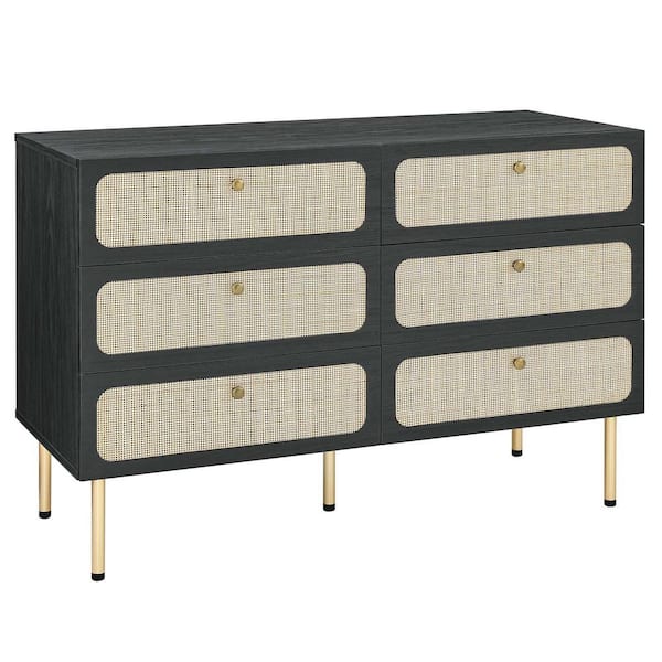 MODWAY Chaucer 6-Drawer Compact Dresser in Black
