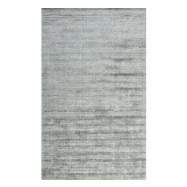 4 ft. x 6 ft. Silver And Gray Abstract Hand Woven Area Rug