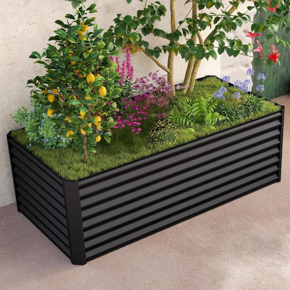 6x3x2ft Galvanized Raised Garden Bed, Outdoor Planter Garden Boxes Large Metal Planter Box, Dark Gray price history on PriceWatchPro