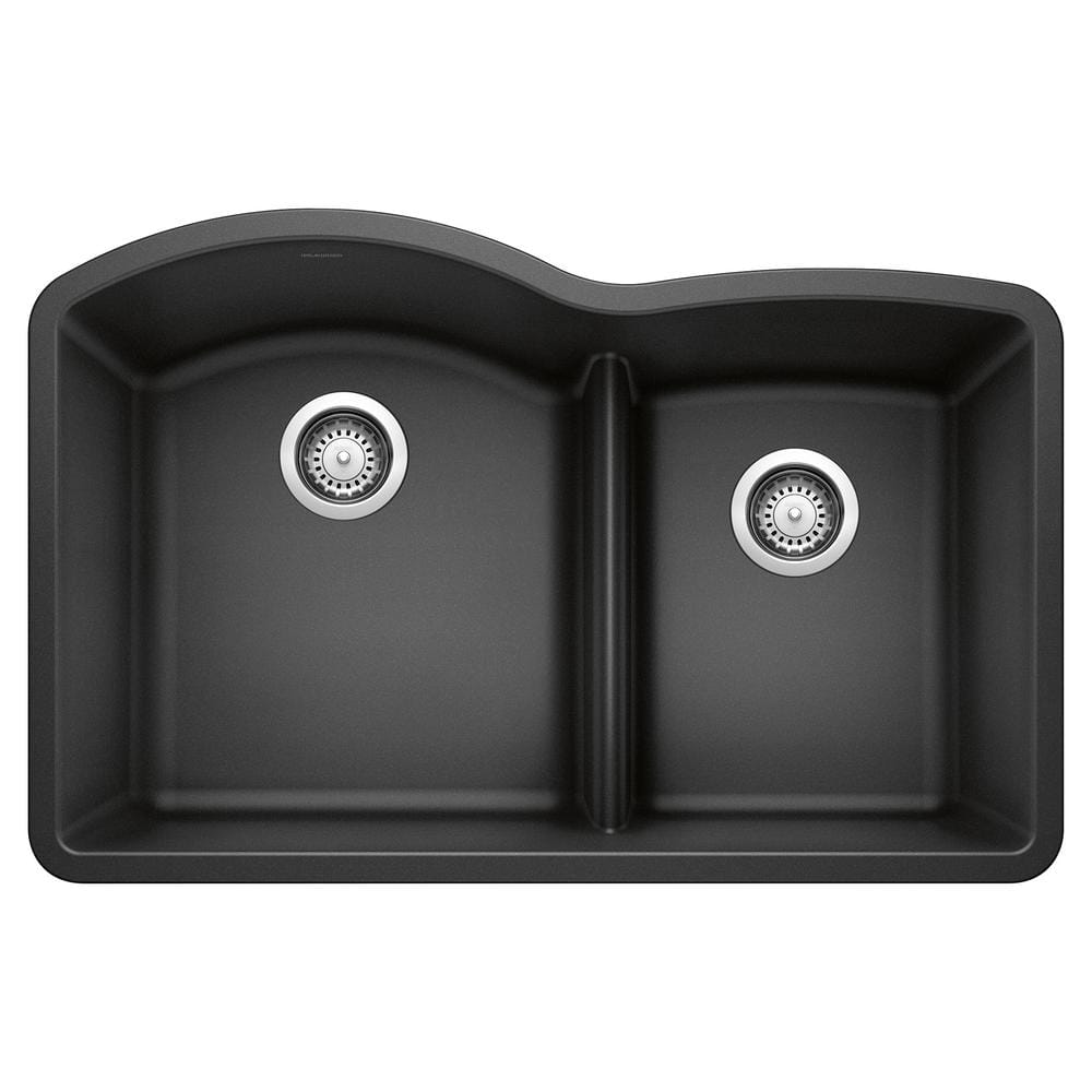 DIAMOND 32 in. Undermount Double Bowl Anthracite Granite Composite Kitchen 
