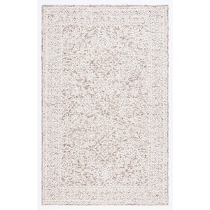 Ebony Brown/Ivory 4 ft. x 6 ft. Floral Area Rug