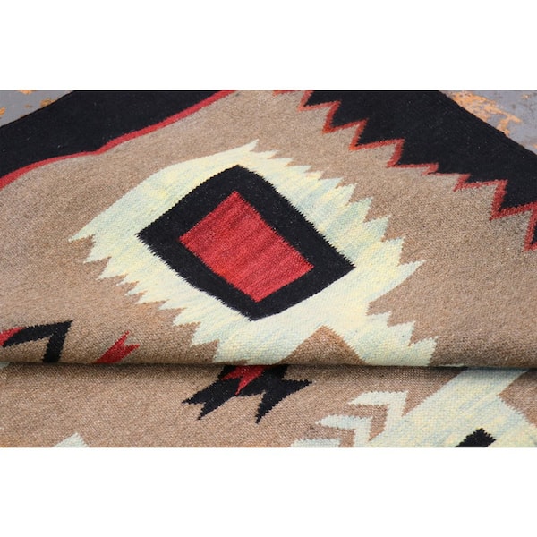 Tuscany Mocha/Black 6 ft. x 9 ft. Geomatric Area Rug