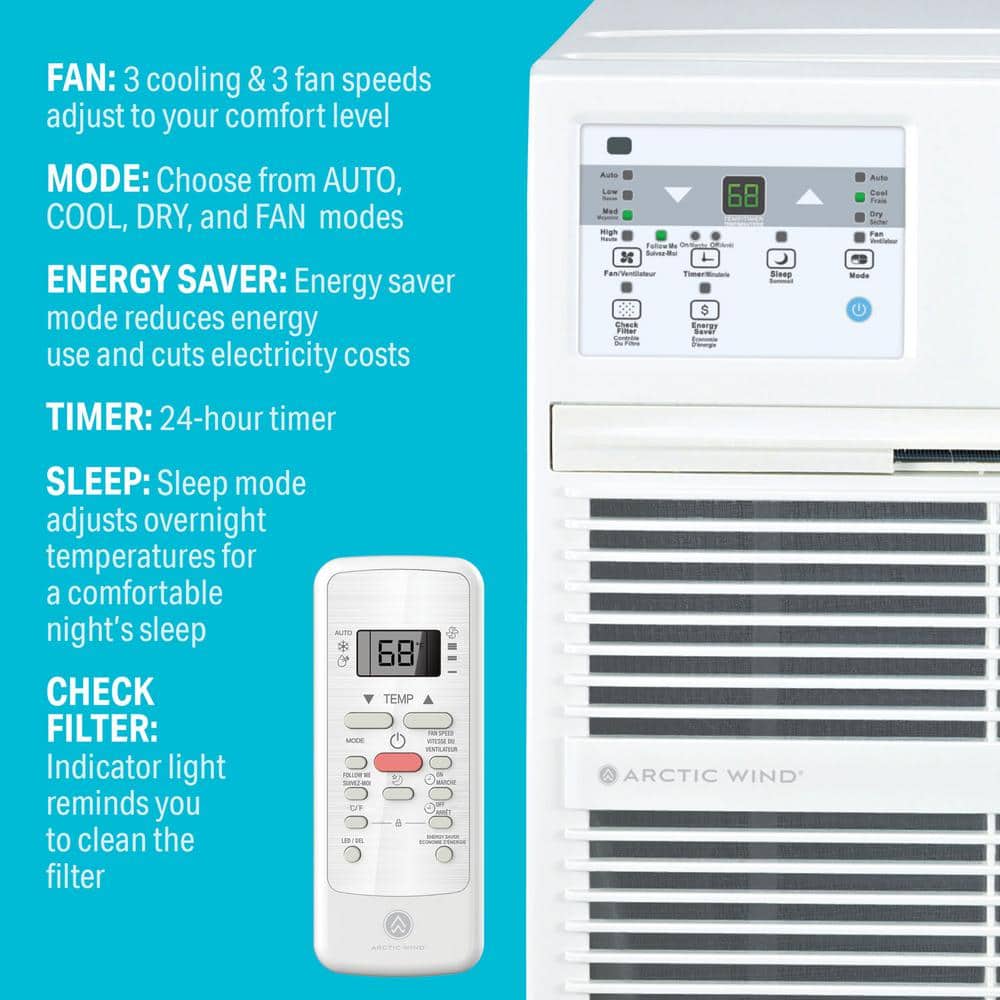 Arctic Wind 10500 BTU White Through Wall Air Conditioner with Remote