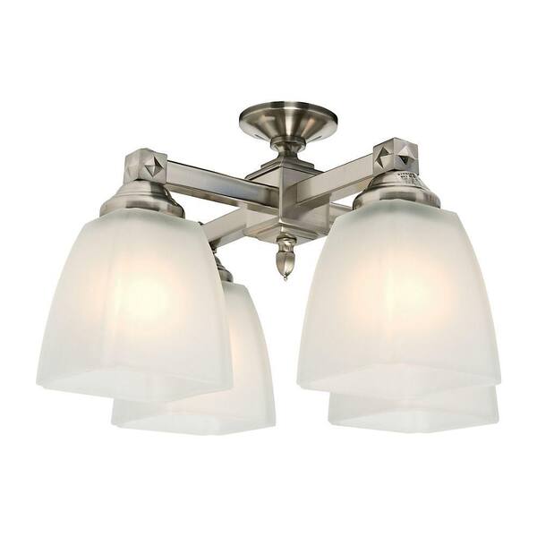 Casablanca 4-Light Brushed Nickel Center -Stem Ceiling Fan Light Kit-DISCONTINUED