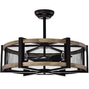 Savoy House Hayward 23 in W x 15.36 in H 4-Light Indoor Matte Black/Brass  Fan D'lier Ceiling Fan with Strie Piastra Glass and Remote 24-FD-1698-143 -  The Home Depot
