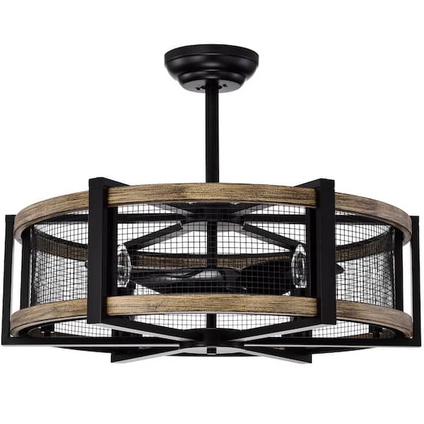 Samual 31 in. 6-Light Indoor Matte Black Ceiling Fan with Light Kit and Remote Control