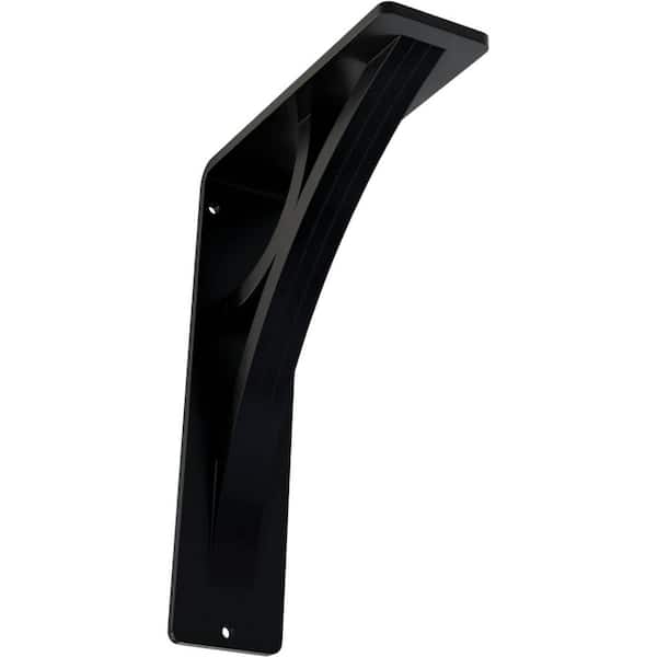 Ekena Millwork 2 in. x 8 in. x 5-1/2 in. Wrought Iron Triple Center Brace Galveston Bracket