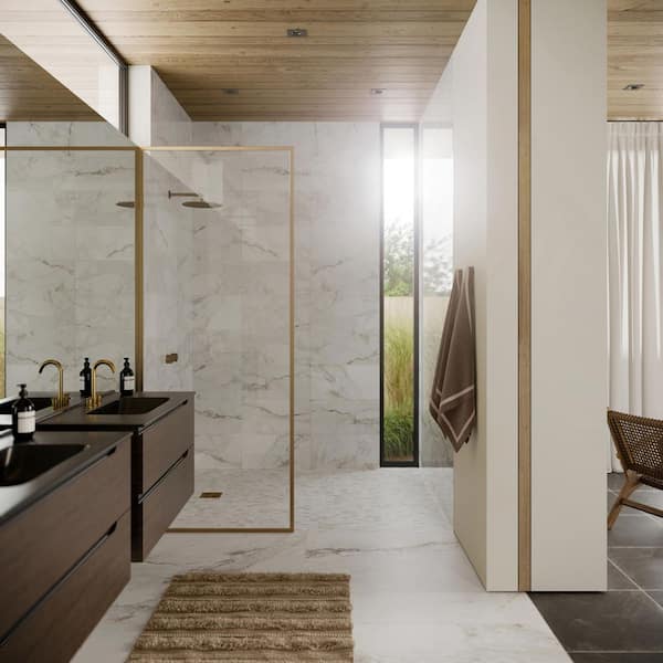 Ivy Hill Tile Tavani Calacatta Gold 11.81 in. x 23.62 in. Marble