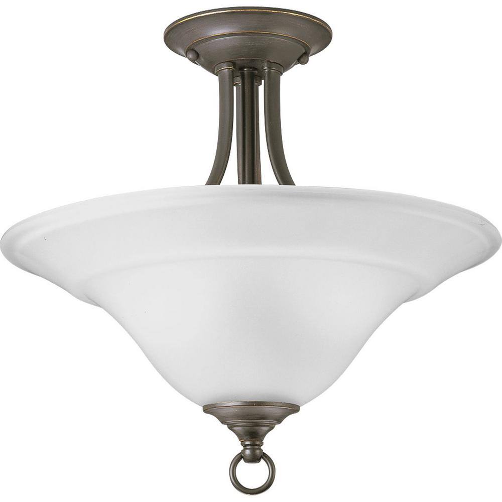 Antique Bronze 16" Glass Bowl Ceiling Light