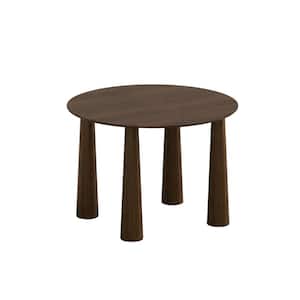 Kathleen Walnut Round Wood Top 45 in. 4 Legs Dining Table Seats 4