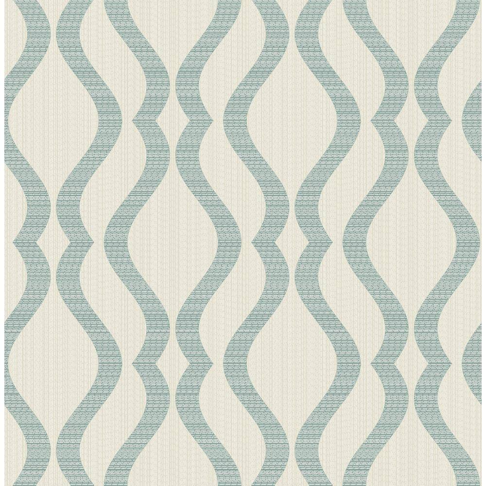 Yves Teal Ogee Strippable Wallpaper (Covers 56.4 sq. ft.)