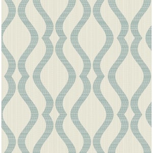 Yves Teal Ogee Strippable Wallpaper (Covers 56.4 sq. ft.)
