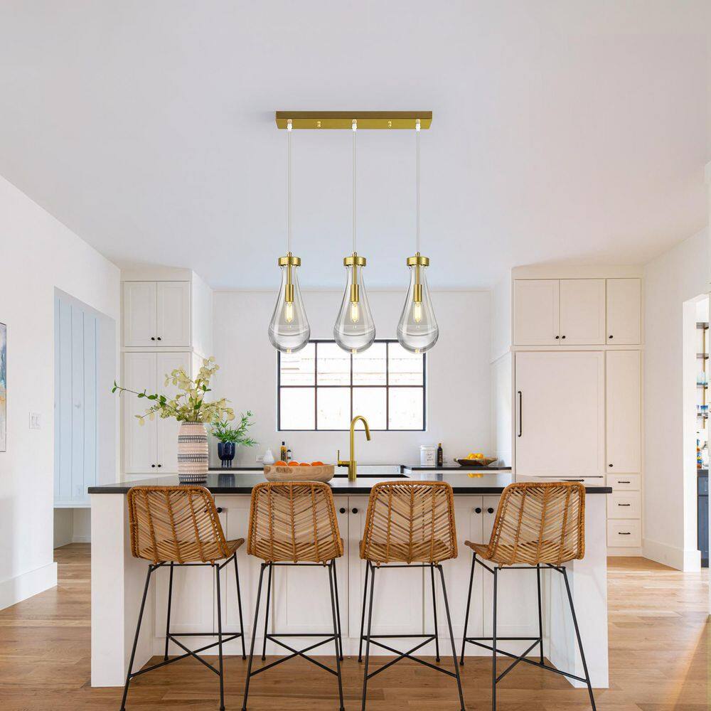 Raindrop Pendant Lights Kitchen Island Teardrop Gold Hanging Light Fixtures Clear Solid Glass Pendant Light price history on PriceWatchPro