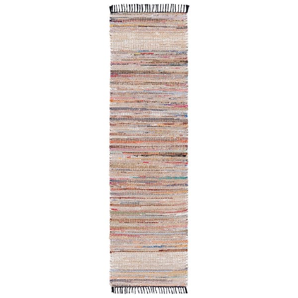 SAFAVIEH Cape Cod 2 ft. x 8 ft. Pink/Beige Abstract Striped Runner Rug