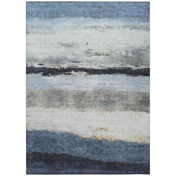 Chantille Machine Washable Indoor/Outdoor Abstract ACN2169 Blue 5 ft. x 7 ft. 6 in. Area Rug