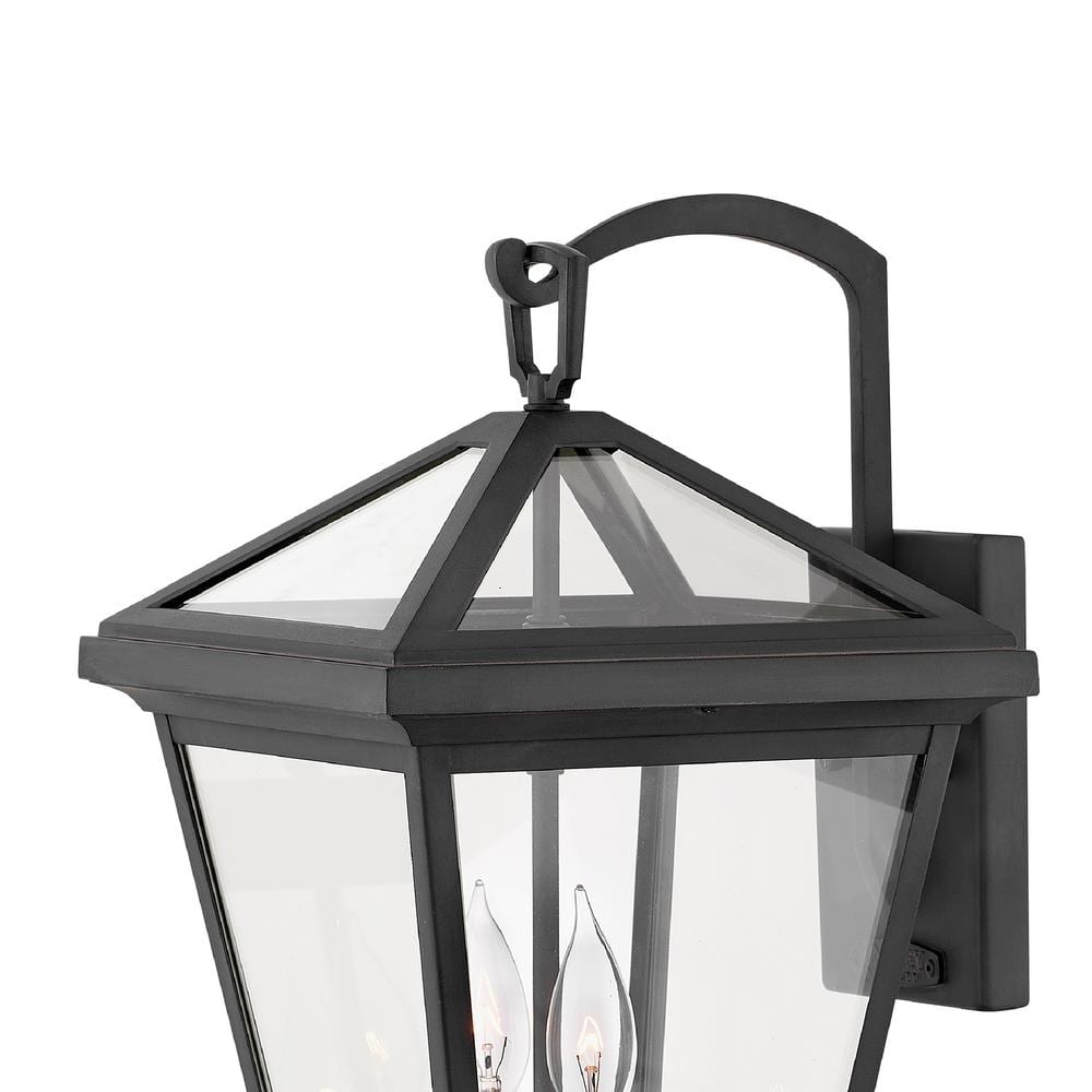 Museum Black Aluminum Outdoor Wall Light with Clear Glass