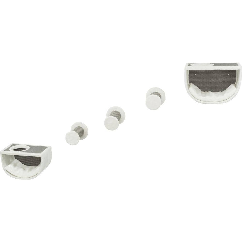 Gray Sisal Wall Mount Cat Tree with Condos and Steps