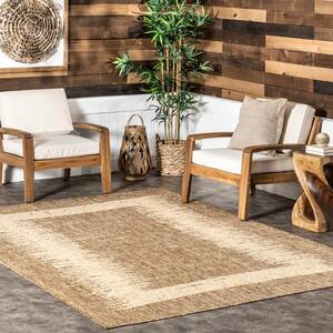 Tami Transitional Square Beige 4 ft. x 6 ft. Indoor/Outdoor Area Rug