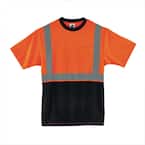 3XL Hi Vis Orange Black Front T-Shirt