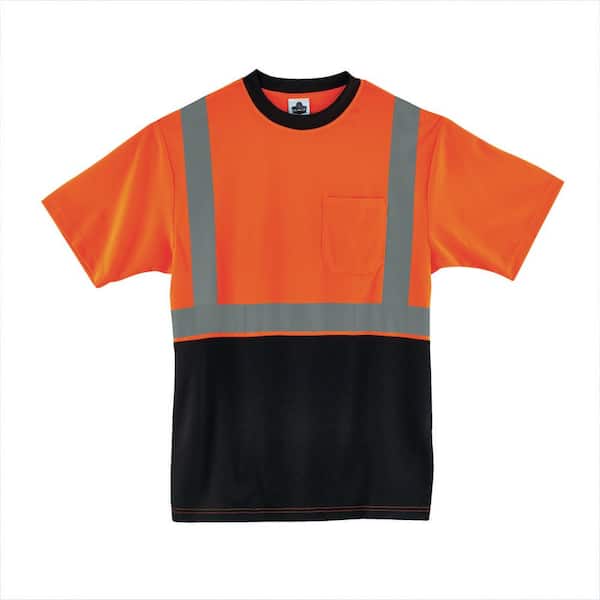 Ergodyne Medium Hi Vis Orange Black Front T-Shirt 8289BK - The Home Depot