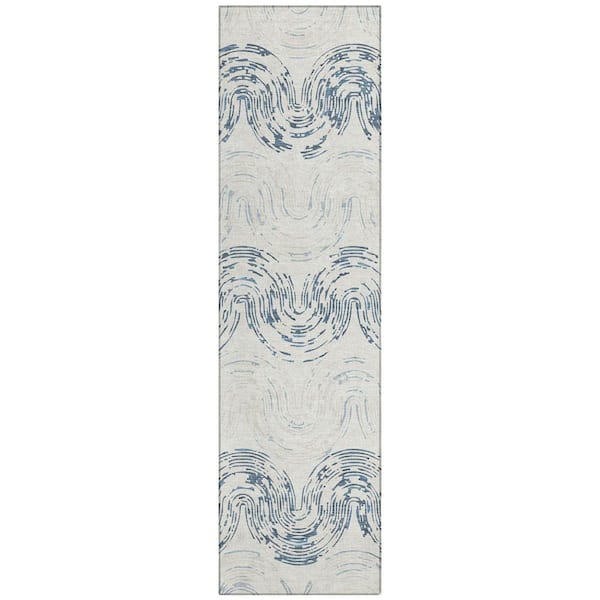 Chantille Machine Washable Indoor/Outdoor Abstract ACN2461 Ivory 2 ft. x 7 ft. Runner Rug