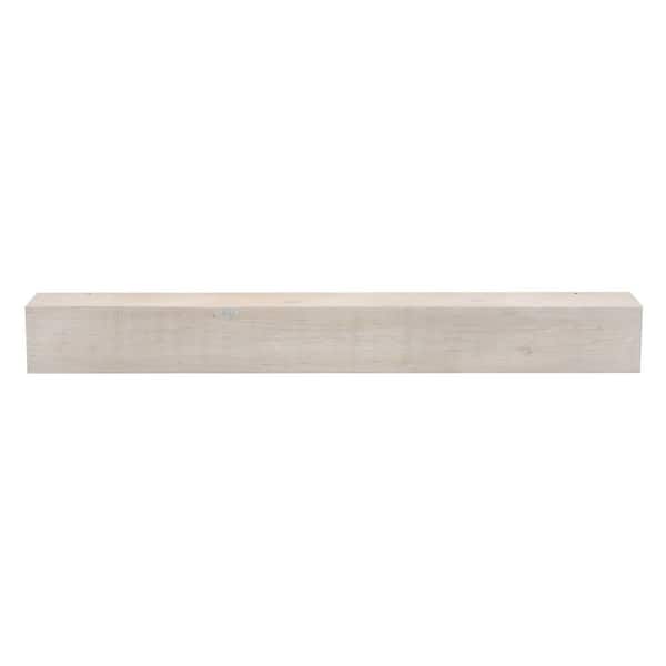 60 in. White Solid Beam Timber Mantel Shelf