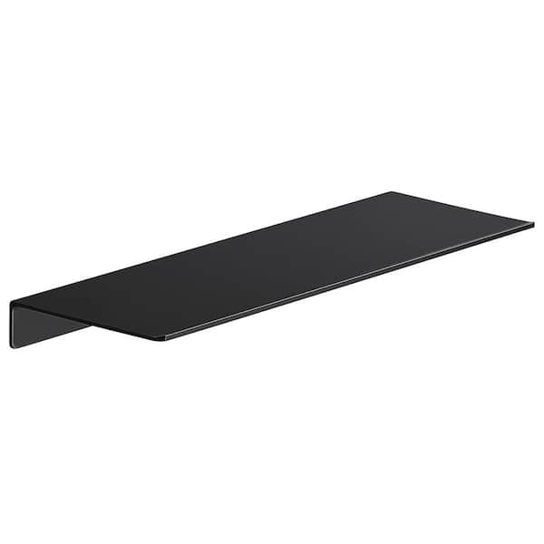 NVNOO 16 in. Black Metal Floating Shelf for Bathroom Wall Storage