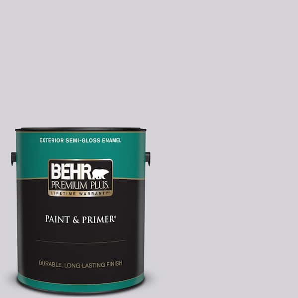 BEHR PREMIUM PLUS 1 gal. #N100-2 Etude Lilac Semi-Gloss Enamel Exterior Paint & Primer