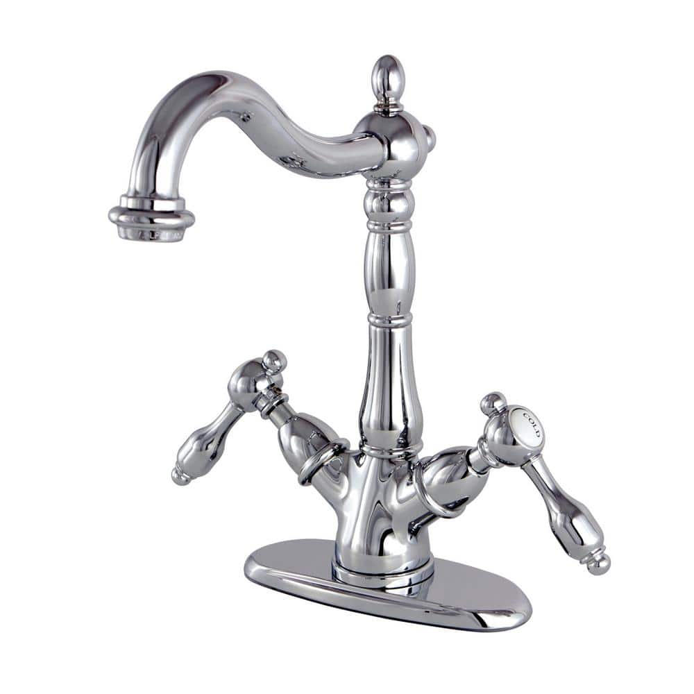 Kingston Brass Tudor Double Handle Vessel Sink Faucet in Polished Chrome HKS1491TAL The Home Depot