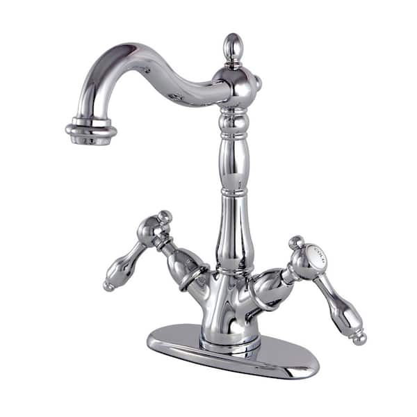 Kingston Brass Tudor Double Handle Vessel Sink Faucet in Polished Chrome
