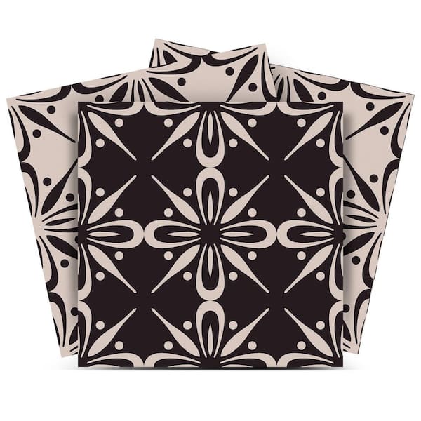 MI ALMA Gray, Black SB34 8 in. x 8 in. Vinyl Peel and Stick Tile (24-Tiles, 10.67 sq. ft./pack)