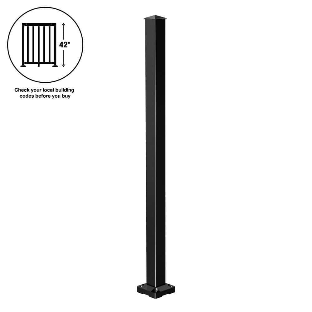 42 in. H x 4 in. W Black Aluminum Deck Railing Stair Post price history on PriceWatchPro