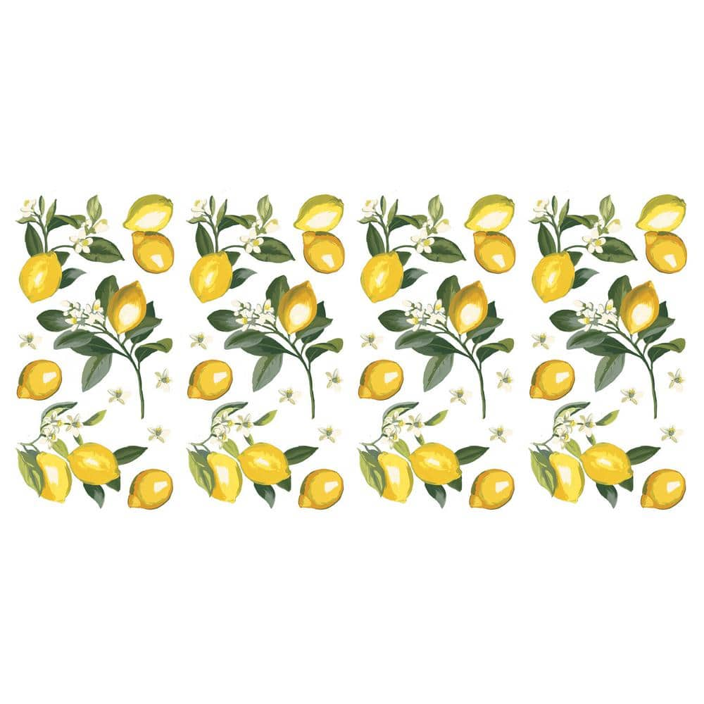 Green and Yellow and White Lemon Wall Decals