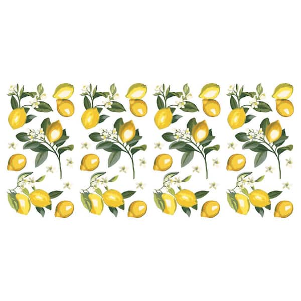 RoomMates Green and Yellow and White Lemon Wall Decals