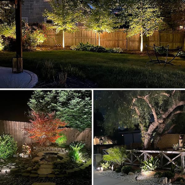 110V Black Hardwired Outdoor IP65 Spotlight with Super Warm White