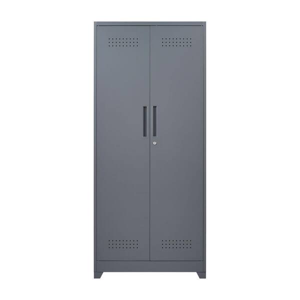 Tidoin 5-Tier 72 in. Metal Storage Cabinets Locker in Gray