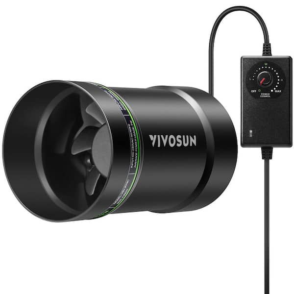 130 CFM 4 in. Inline Booster Duct Fan with Speed Controller for HVAC Exhaust Ventilation