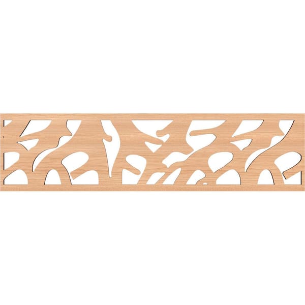 Ekena Millwork Manton Fretwork 0.375 in. D x 47 in. W x 12 in. L Hickory Wood Panel Moulding