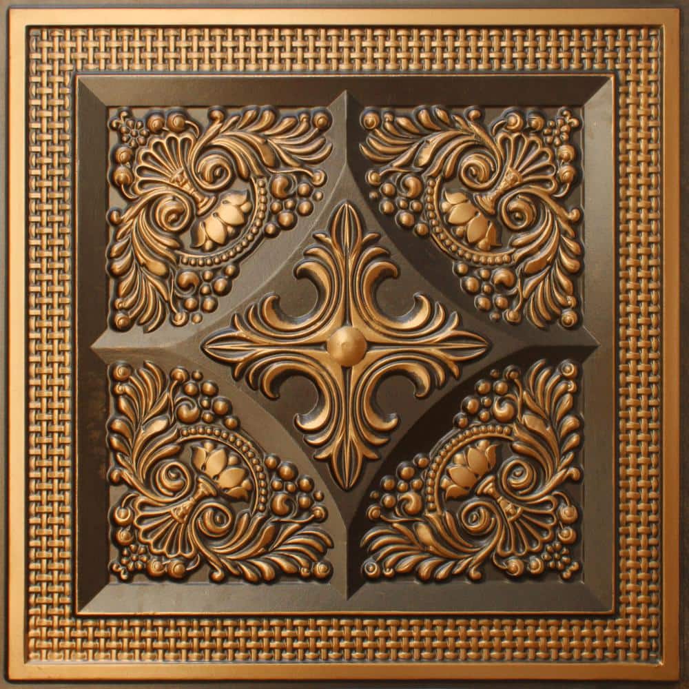 Falkirk Perth Antique Gold 2 ft. x 2 ft. Decorative Rustic Glue Up or Lay In Ceiling Tile (100 sq. ft./case) price history on PriceWatchPro