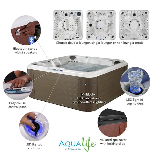 AquaLife Amplified 6-Person 100-Jet 240-Volt Double-Lounger