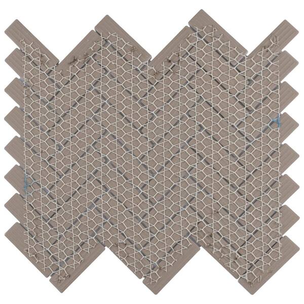 Merola Tile Metro Brick Herringbone Glossy White 10-5/8 in