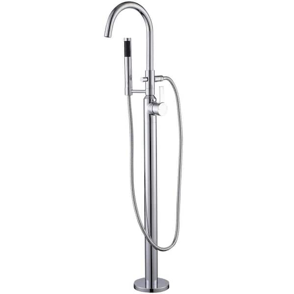 Luxier Modern Freestanding Single, Modern Freestanding Bathtub Faucets