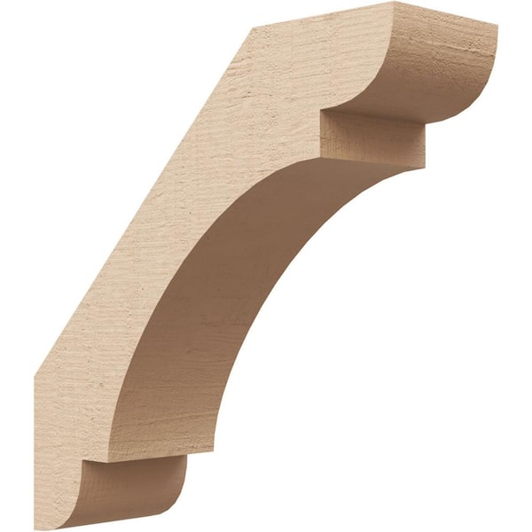 Ekena Millwork 3 in. x 10 in. x 10 in. Olympic Rough Cedar Woodgrain Timberthane Polyurethane Knee Brace, Primed