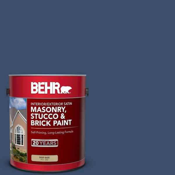 BEHR 1 gal. #M510-7 Inked Satin Interior/Exterior Masonry, Stucco and Brick Paint