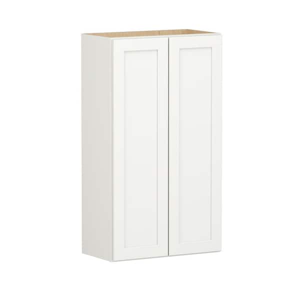 SIMPLY WOODMARK PRO Shaker Full Overlay 24 in. W x 12 in. D x 42 in. H Plywood Assembled Wall Kitchen Cabinet in Linen White