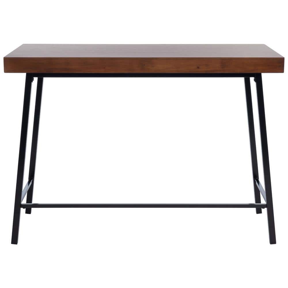Bernhart 46" Walnut and Black Sawhorse Writing Desk
