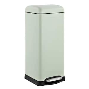 8 Gal. Mint Green Step-Open Metal Trash Can with Soft-Close Lid