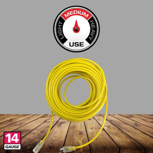 Select Home Depot Stores: 50' Husky 14/3 14 Gauge Lighted Locking Extension  Cord