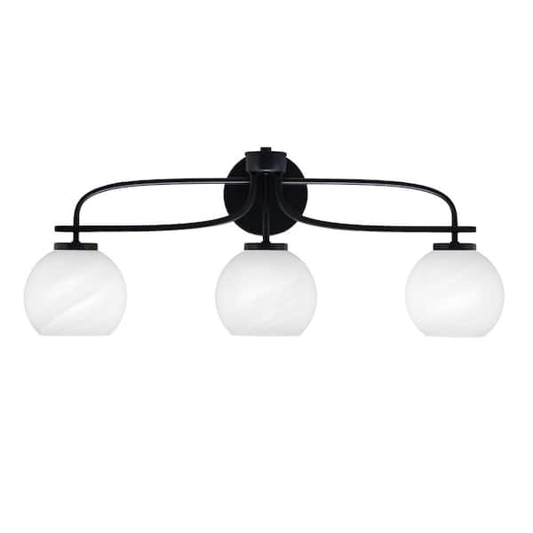 Unbranded Olympia 27.5 in. 3-Light Matte Black Vanity Light
